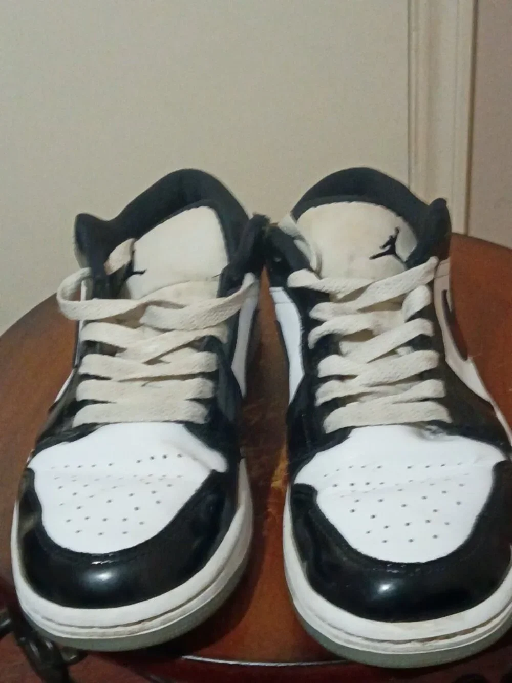 Air Jordan 1 Low SE Concord Black White Patent Leather DV1309-100 Sneaker Sz 8.5